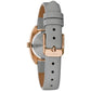 Caravelle New York Ladies Fashion Grey-Rosegold Dial Grey Leather Strap Watch 44L263