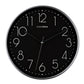 Hometime Round Black Wall Clock Silver Hands 12"