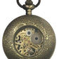 Mens & Ladies Mechanical Hand Winding Half Hunter Steampunk Bronze Pocket Watch