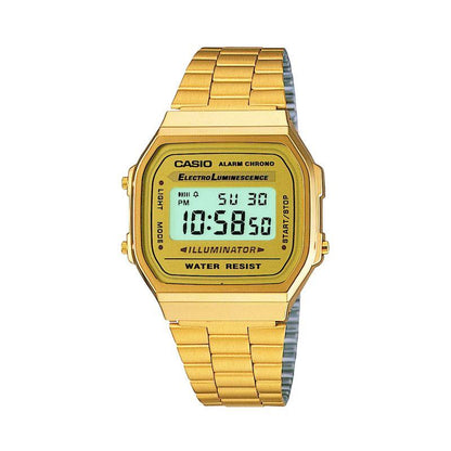 Casio Mens Ladies Classic Collection Golden Digital Watch A168WG-9WDF