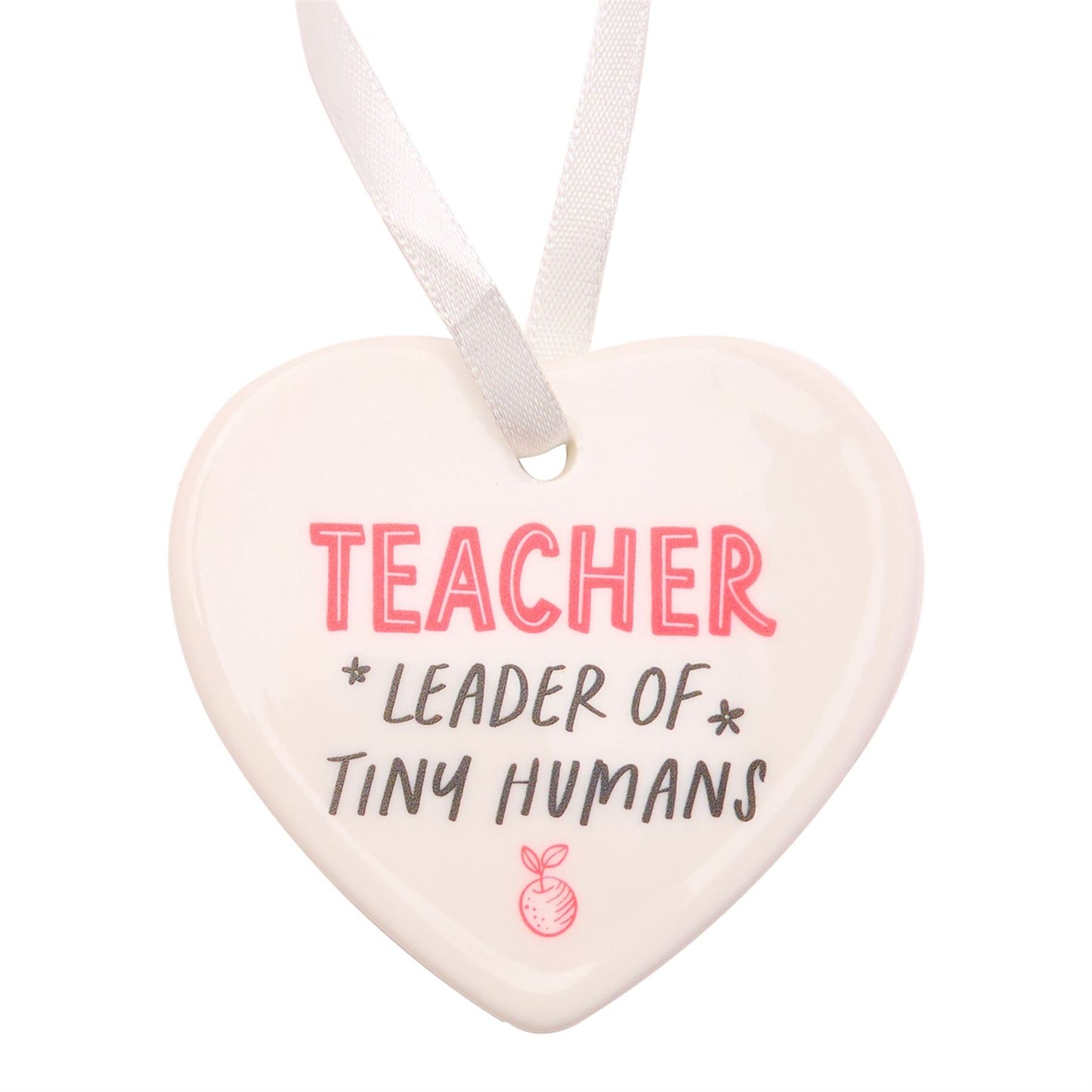 Hullabaloo Ceramic Heart Hanging Plaque "Leader of Tiny Humans"