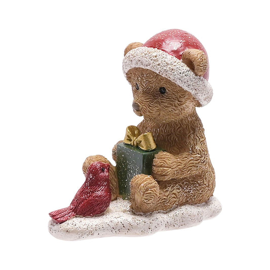 Teddy Bear with Gift Figurine