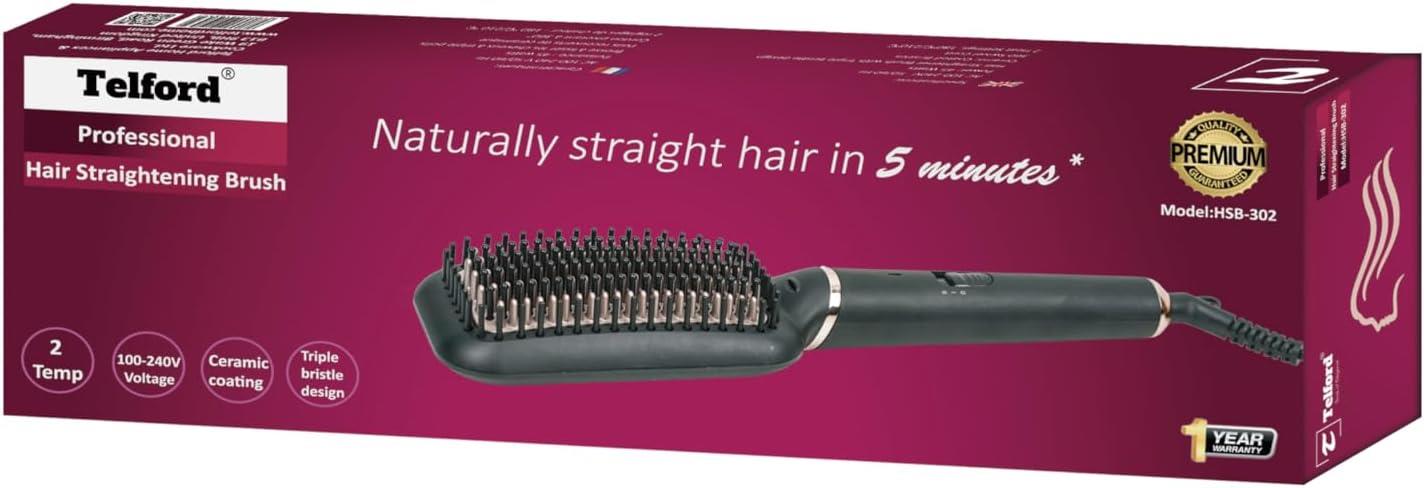 Telford Hair Straightening Brush With Argan oil Infused Ceramic Bristles