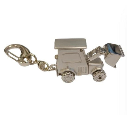 Imperial Key Chain Clock Bulldozer Silver IMP734 - CLEARANCE NEEDS RE-BATTERY