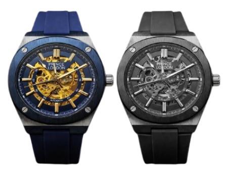 NYL Mens Fashion Automatic Rubber Mechanical Square Face Dial Analogue Rubber Strap Watch NY London Available Multi Colour