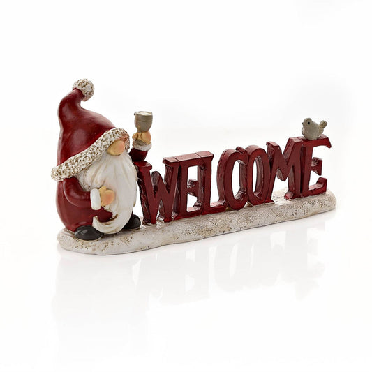 Christmas Gnome Mantel Plaque "Welcome"