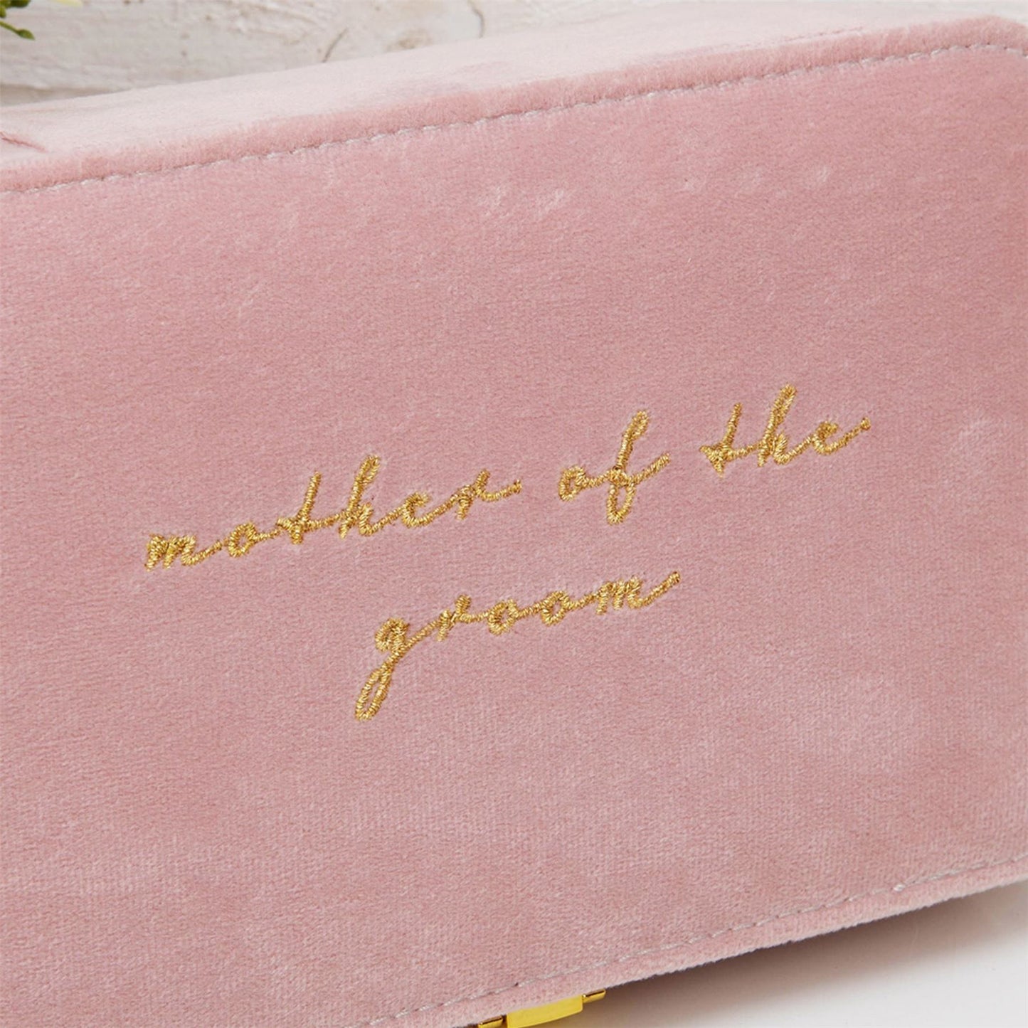 Amore Pink Velvet Jewellery Box "Mother of The Groom"