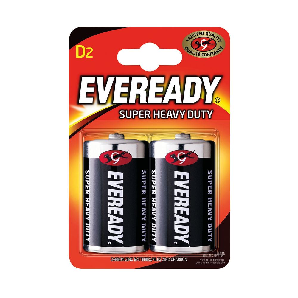 Eveready Super Heavy Duty Battery Size D (Pack of 2)
