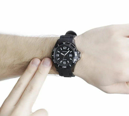 Sekonda Mens Dated Analogue Black Rubber Band Watch 3361