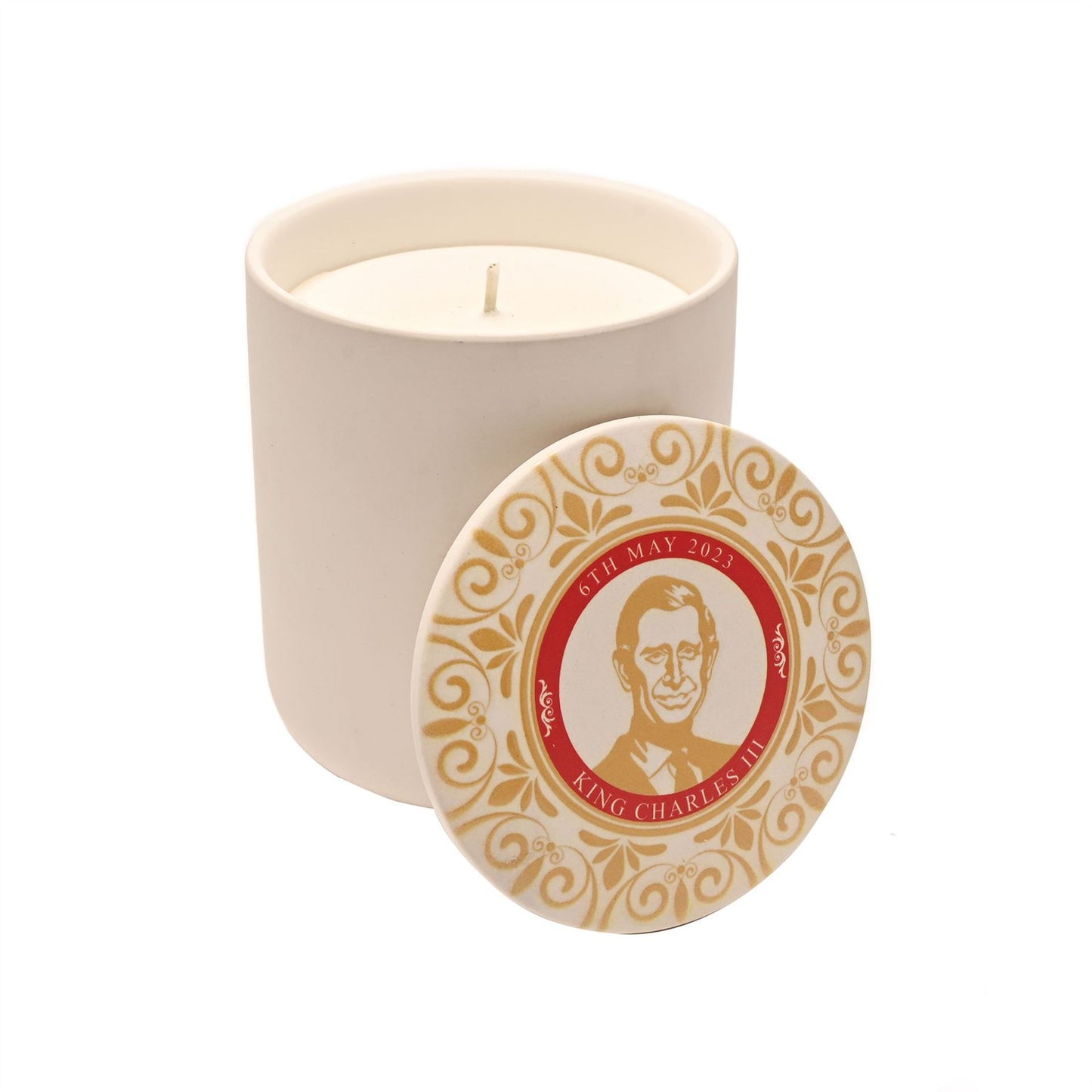 King Charles III Ceramic Candle 300ml Made In UK - Commemorative