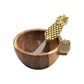 Hestia Acacia Dip Bowl and Spreader Set Pineapple