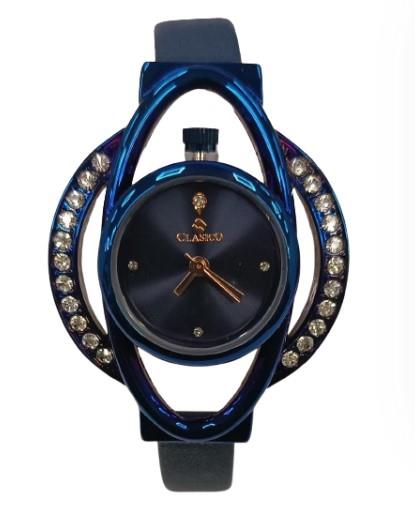 Clasico Ladies Bling Fashion Water Resistant Dial Leather Strap