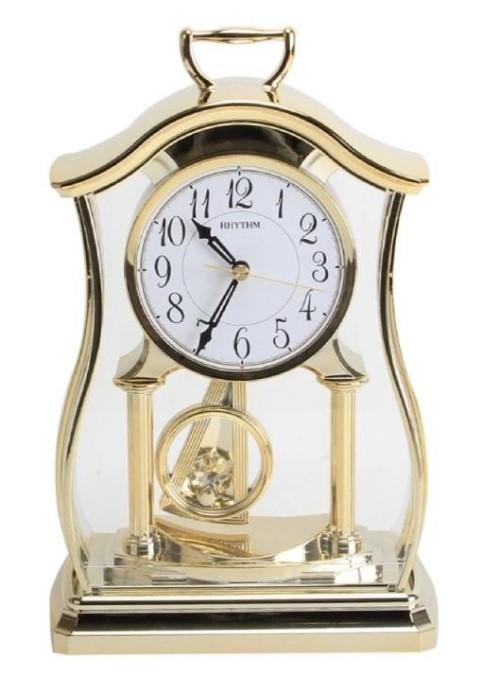 Rhythm Gold Pendulum & Acrylic Decoration Mantel Clock