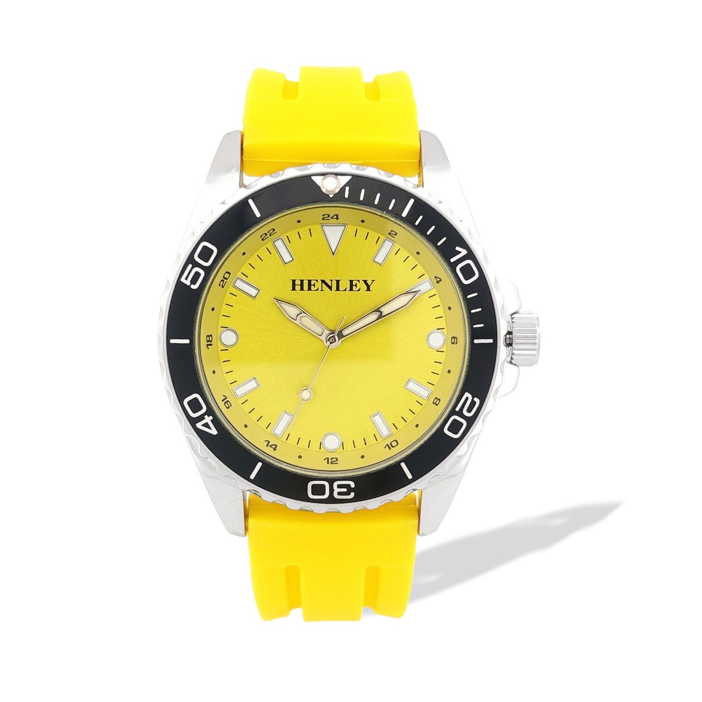 Henley Mens Monotone Silicon Sports Watch - Yellow/Orange/Blue/Black