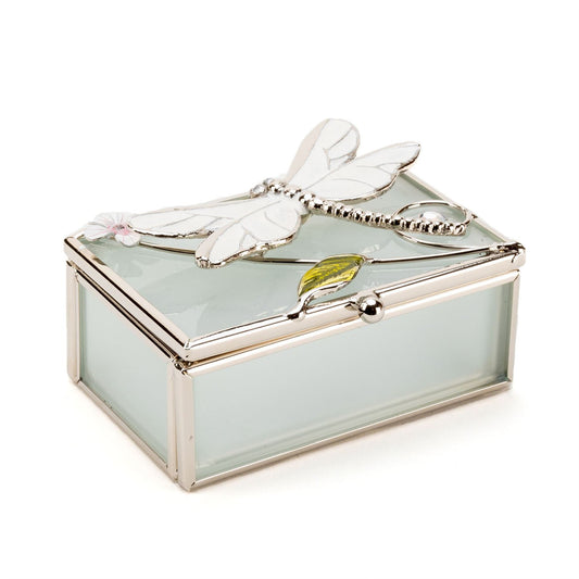Sophia Classic Glass & Wire Dragonfly Rectangle Trinket Box