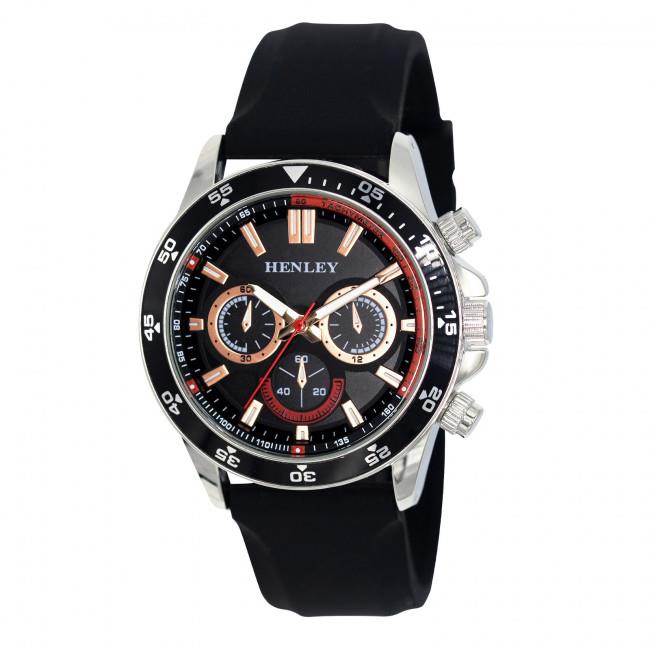 Henley Mens Sports Decorative mini eye dials Silicone Watch H02226 Available Multiple Colour