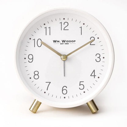 Wm. Widdop Alarm Clock Metal Feet with Light & Snooze - Grey