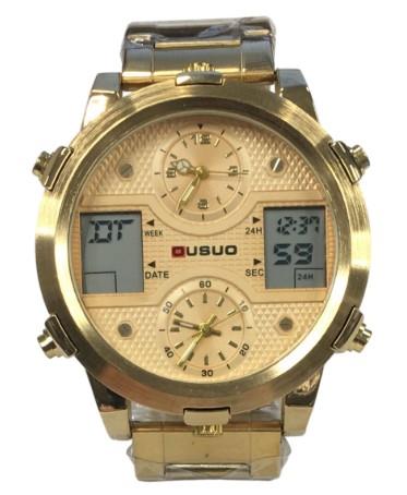 Ousuo Mens Fashion Ana Digital Big Dated Dial Stainless Steel Bracelet Watch NY London Available Multiple Colour