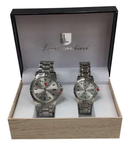 Luis Cardini Couple Mens & Ladies Fashion Dial & Bracelet Watch Gift Set