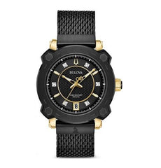 Bulova Ladies Grammys Precisionist Bling Dated Black Mesh Bracelet Watch