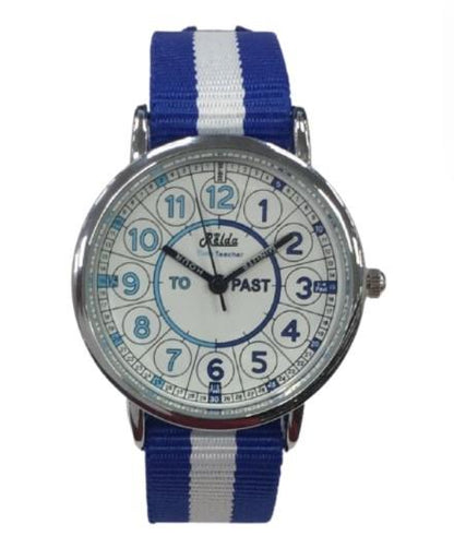 Relda Children's Time Teacher Analogue Blue Nylon Strap Boy's Watch REL112 - CLEARANCE NEEDS RE-BATTERY