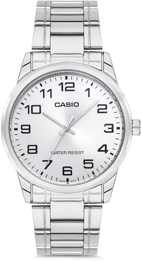 Casio Men's Analogue Stainless Steel Easy Reader Silver Dial Watch - MTP-V001D-7BUDF