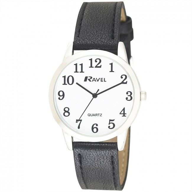 Ravel Mens Basic Classic Leather Strap Watch R0132GC Available Multiple Colour