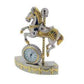 Miniature Clock Carousel Horse Solid Brass IMP1041- CLEARANCE NEEDS RE-BATTERY