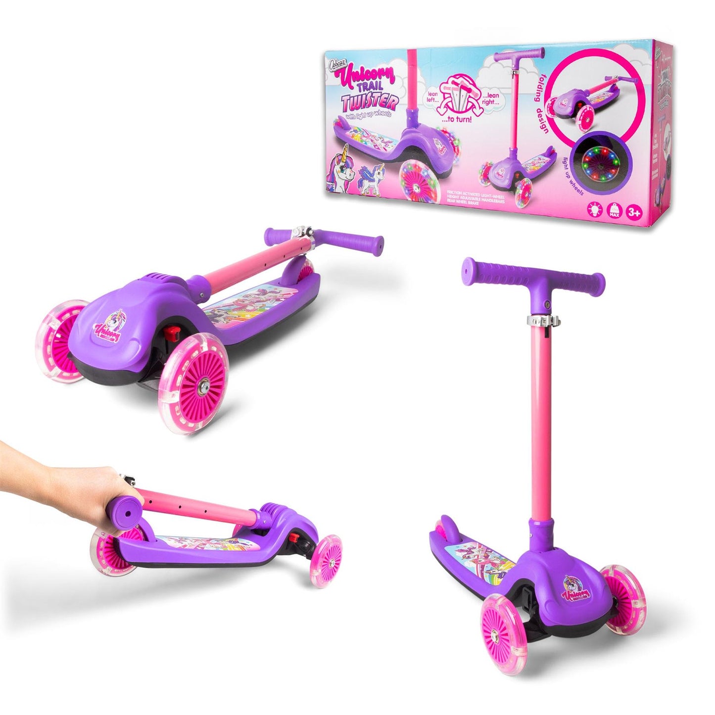 Unicorn Trail Twister Scooter With Light Up Wheels