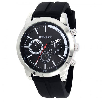 Henley Mens classy Fashion sporty Multi eye dials Large Silicone Watch H02227 Available Multiple Colour