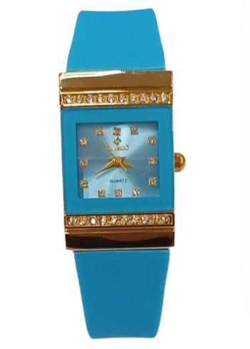 Clasico Ladies Bling Water Resistant Square Dial Rubber Strap Watch Available Multiple colour