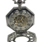 Mens & Ladies Mechanical Hand Winding Half Hunter Steampunk Silver Pocket Watch