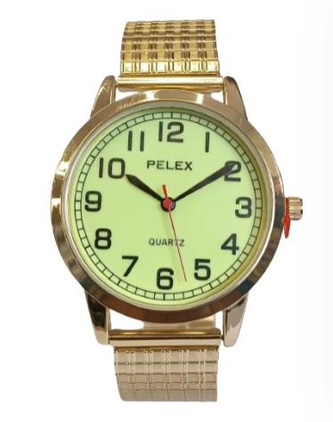 Pelex Mens Big number Metal Bracelet Strap Quartz Watch Available Multiple Colour