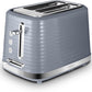Tower Saturn 2-Slice Toaster with 7 Browning Levels Grey and Chrome Accents
