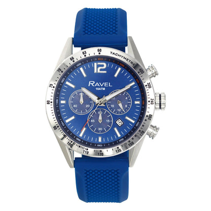 Ravel Mens Fashion Sports Multi 100m Water Resistant Chronograph Dated Rubber Strap Watch RPR-M Available Multi Colors