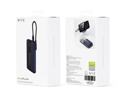 WYE 5K Wireless Power Bank With Stand - Blue