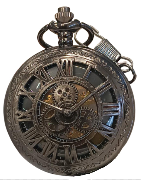 Mens & Ladies Mechanical Hand Winding Half Hunter Steampunk Bronze Pocket Watch