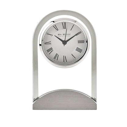 Wm.Widdop Glass Panel Aluminium Base Mantel Clock W2911-12 Available Multiple Colour