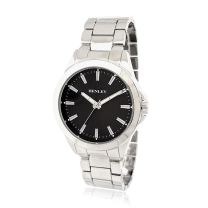 Henley Mens Classic Round Case Dial Silver Plated Bracelet Watch H04003 Available Multi Colors