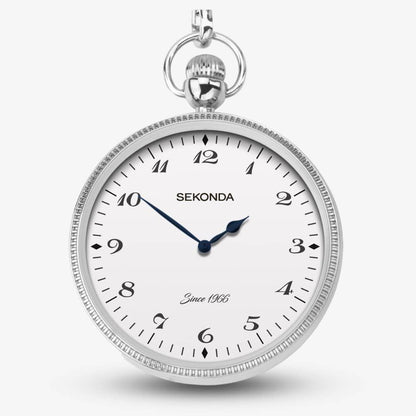 Sekonda Classic Silver & Brass Chain Pocket Watch 1792