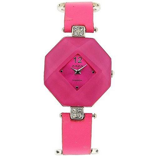 Zaza London Ladies Fashion Octagonal Pink Dial & Pink & Silver Bracelet Strap Watch - CLEARANCE NEEDS RE-BATTERY