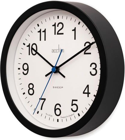 Acctim Bromham Non Ticking Sweep Seconds Hand Wall Clock 20cm Diameter Available Multiple Colour