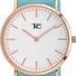 Tom Carter Basic Coral 45mm Nylon Strap Watch Available Multiple Colour - CLEARANCE NEEDS RE-BATTERY