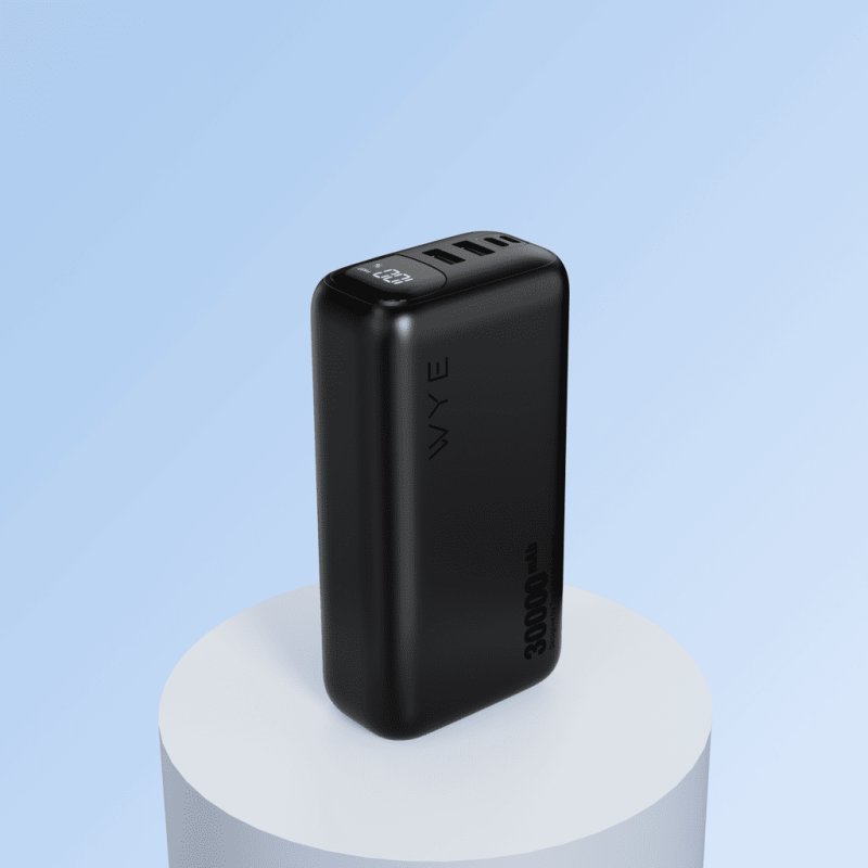 WYE Flux Super Fast Charging Power Bank – 30000mAh, Dual USB-A + USB-C, LED Display