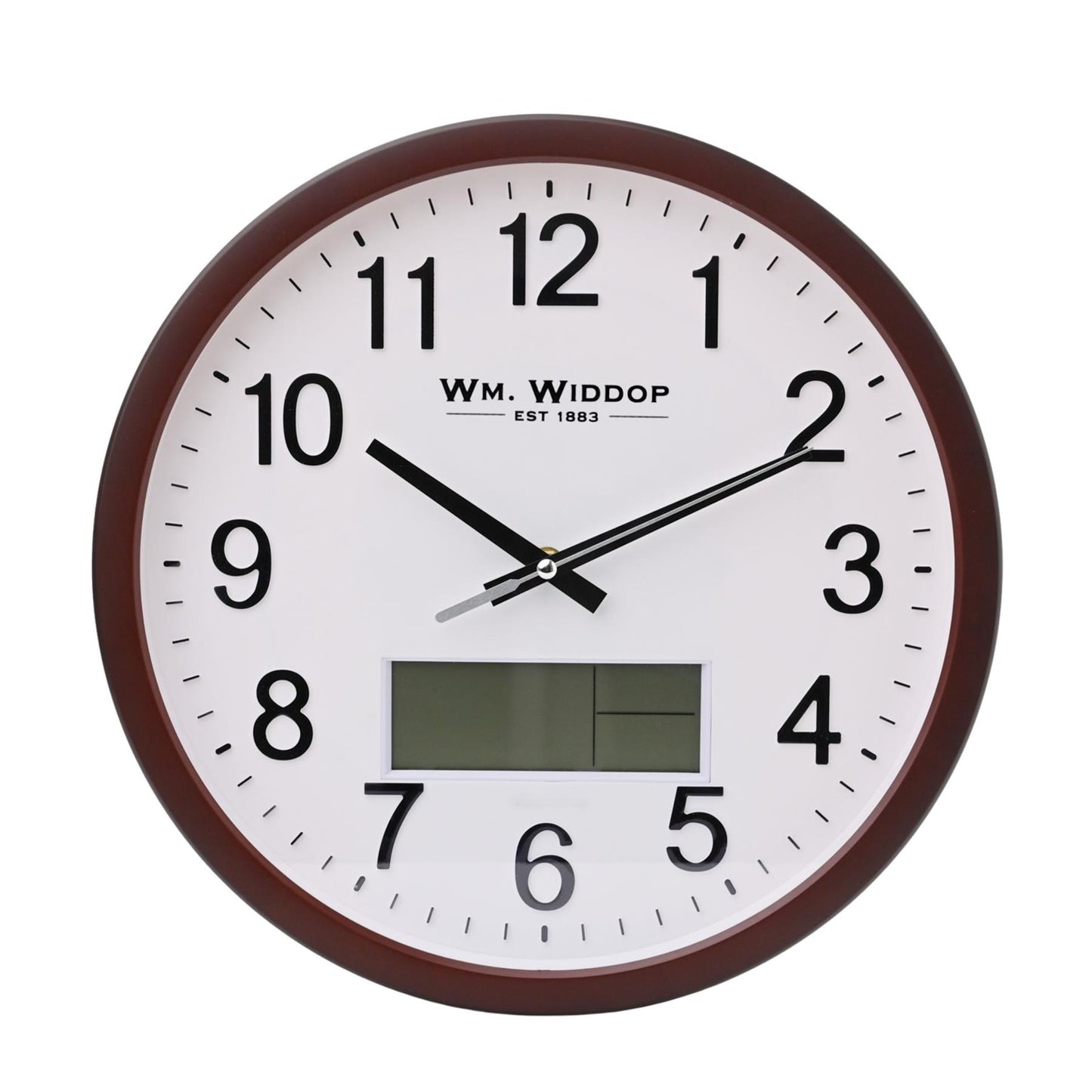 Wm.Widdop Luminous Wall Clock with LCD Display W8017