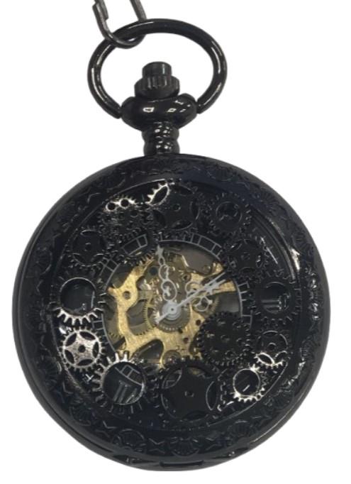 Mens & Ladies Mechanical Hand Winding Half Hunter Steampunk Gun Pocket Watch