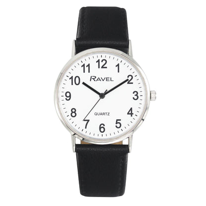 Ravel Mens Basic Dial Leather Strap Wristwatch R0129G Available Multiple Colour