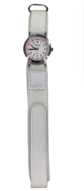 Olivia Children's Girls Analogue Quartz Time Teacher Watch with White Velcro Strap TOC154  - CLEARANCE NEEDS RE-BATTERY