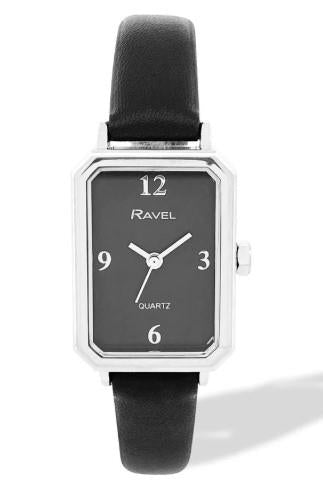 Ravel Ladies Fashion Rectangular Case Dial with Leather Strap Watch Available Multi colour