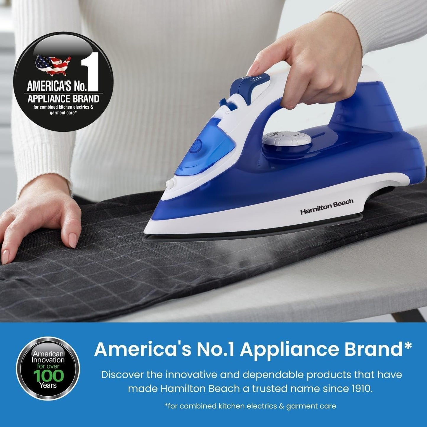 Hamilton Beach SteamMax 2200W Blue & White Steam Iron